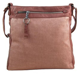 TESSRA Velká starorůžová crossbody dámská kabelka D5580